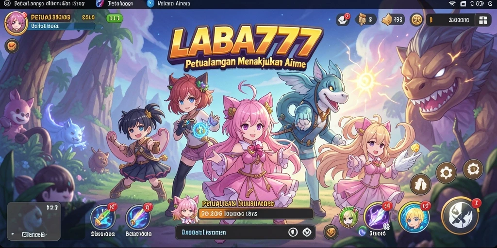 Screenshot LABA777 menampilkan karakter Anime dalam aksi yang dinamis.